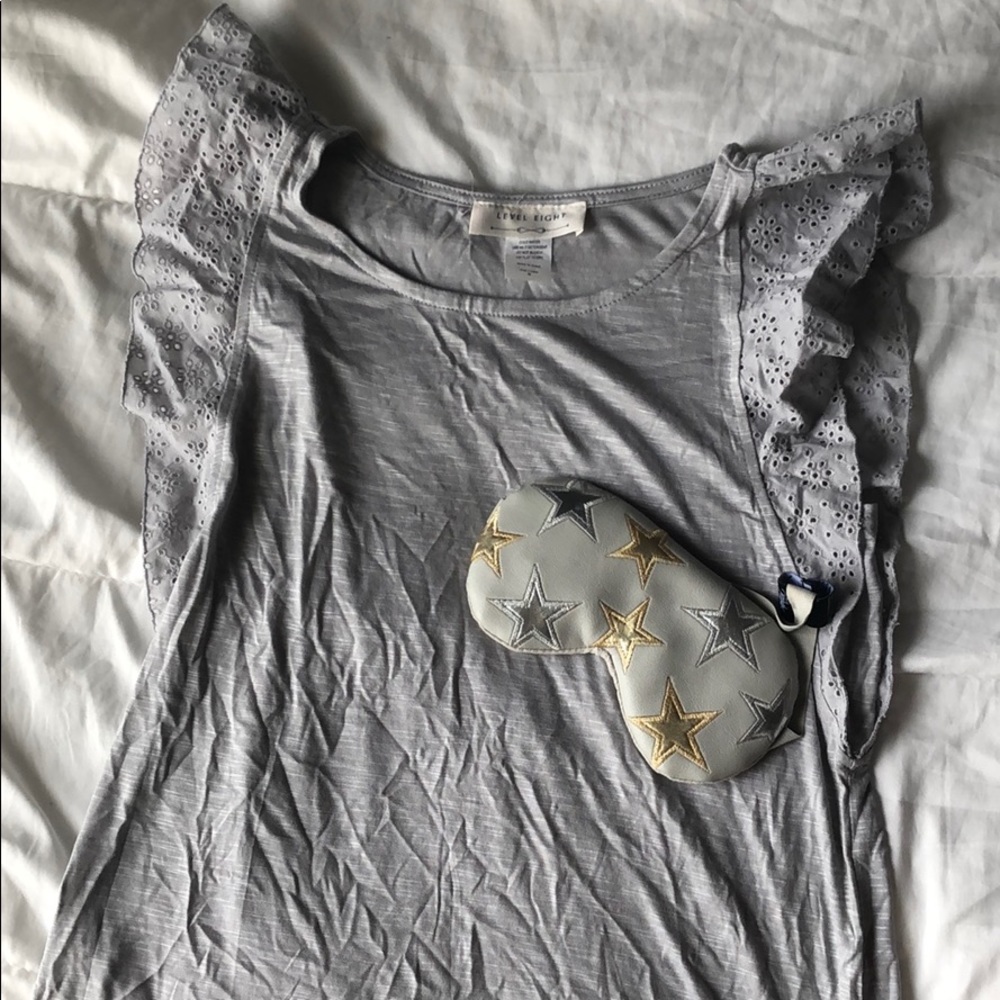 Grey Lace-Sleeve Top